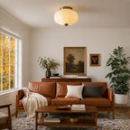 Pumpkin Glass Semi Flush Mount Margot Glass Ceiling Light