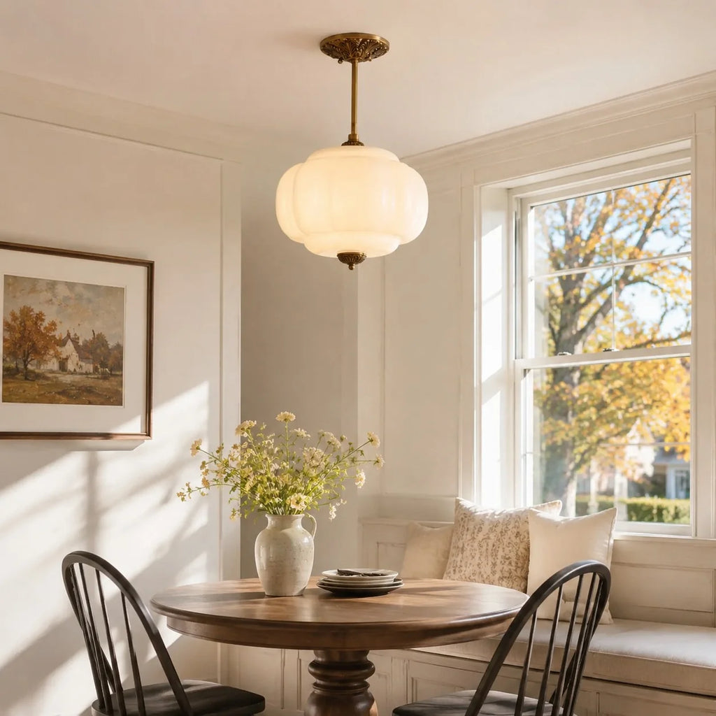 Pumpkin Glass Semi Flush Mount Margot Pendant Light