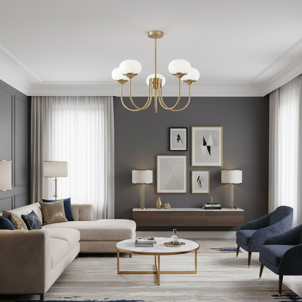 Marshmallow Glass Globe Chandelier