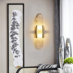 Oblong Alabaster Wall Sconce Natural Stone
