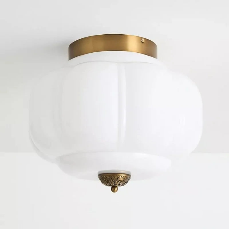 Pumpkin Glass Semi Flush Mount Margot Glass Ceiling Light