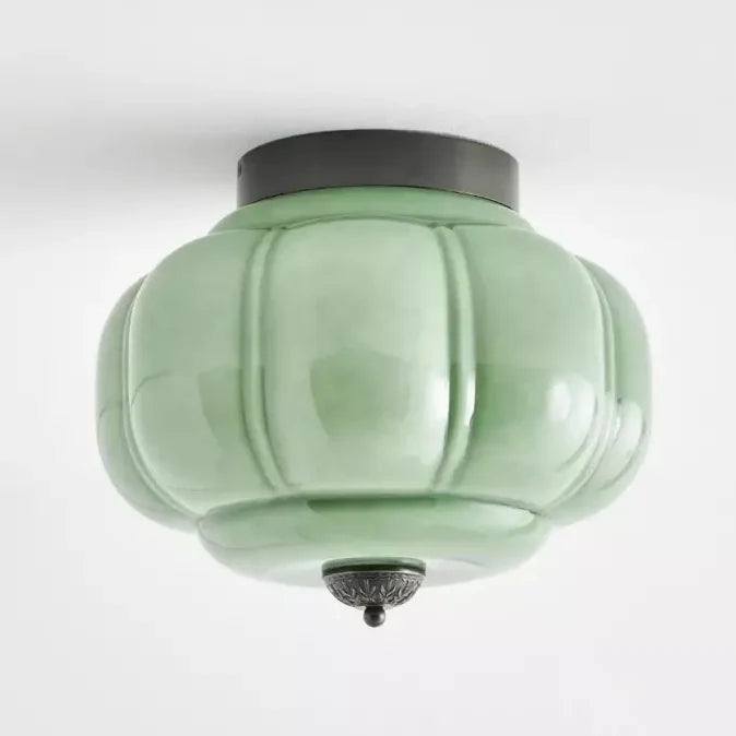 Pumpkin Glass Semi Flush Mount Margot Glass Ceiling Light