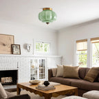 Pumpkin Glass Semi Flush Mount Margot Glass Ceiling Light