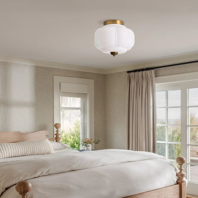 Pumpkin Glass Semi Flush Mount Margot Glass Ceiling Light