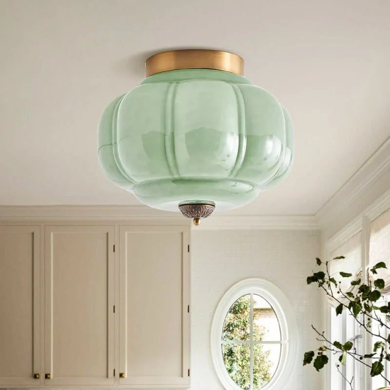 Pumpkin Glass Semi Flush Mount Margot Glass Ceiling Light