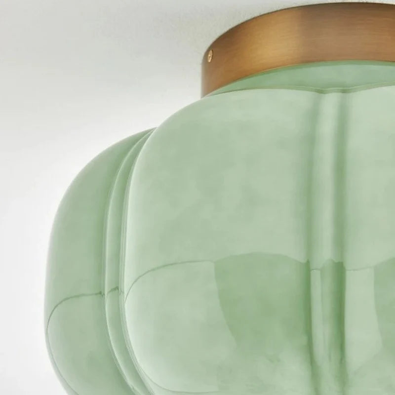 Pumpkin Glass Semi Flush Mount Margot Glass Ceiling Light