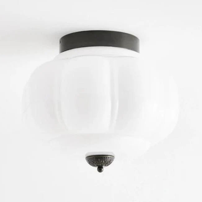 Pumpkin Glass Semi Flush Mount Margot Glass Ceiling Light