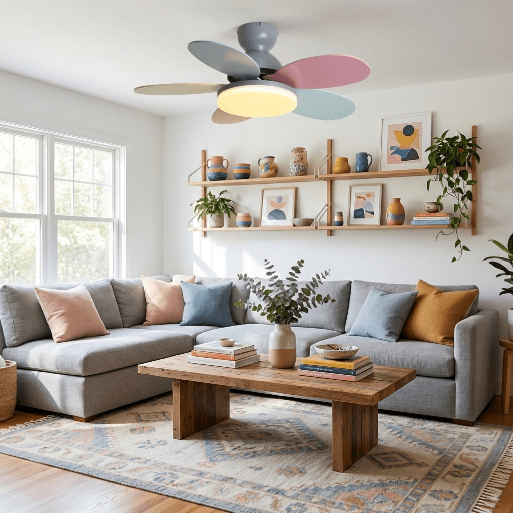 Petalo Modern Wood Ceiling Fan Light