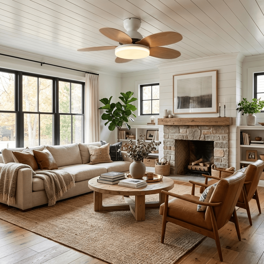 Petalo Modern Wood Ceiling Fan Light