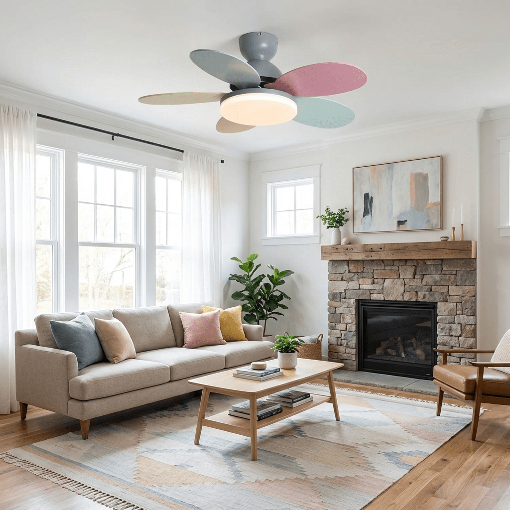 Petalo Modern Wood Ceiling Fan Light