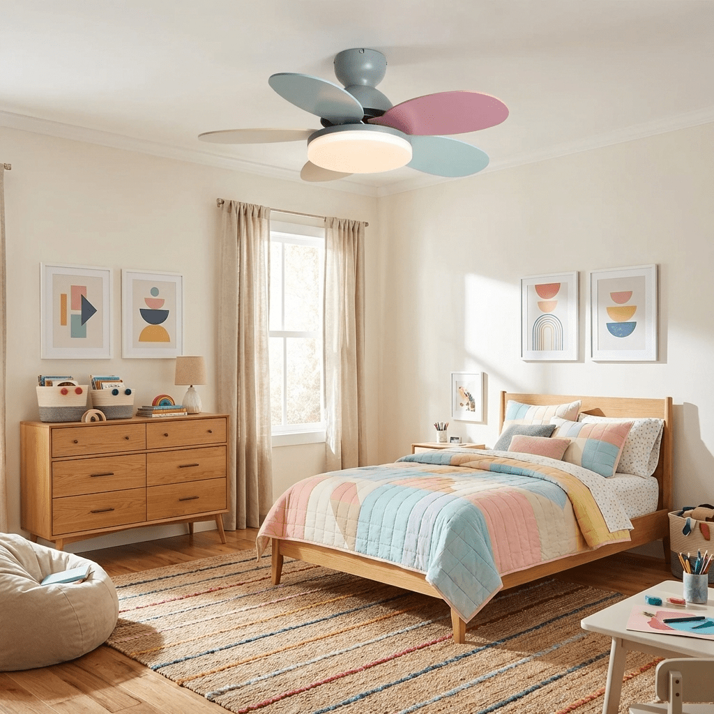 Petalo Modern Wood Ceiling Fan Light