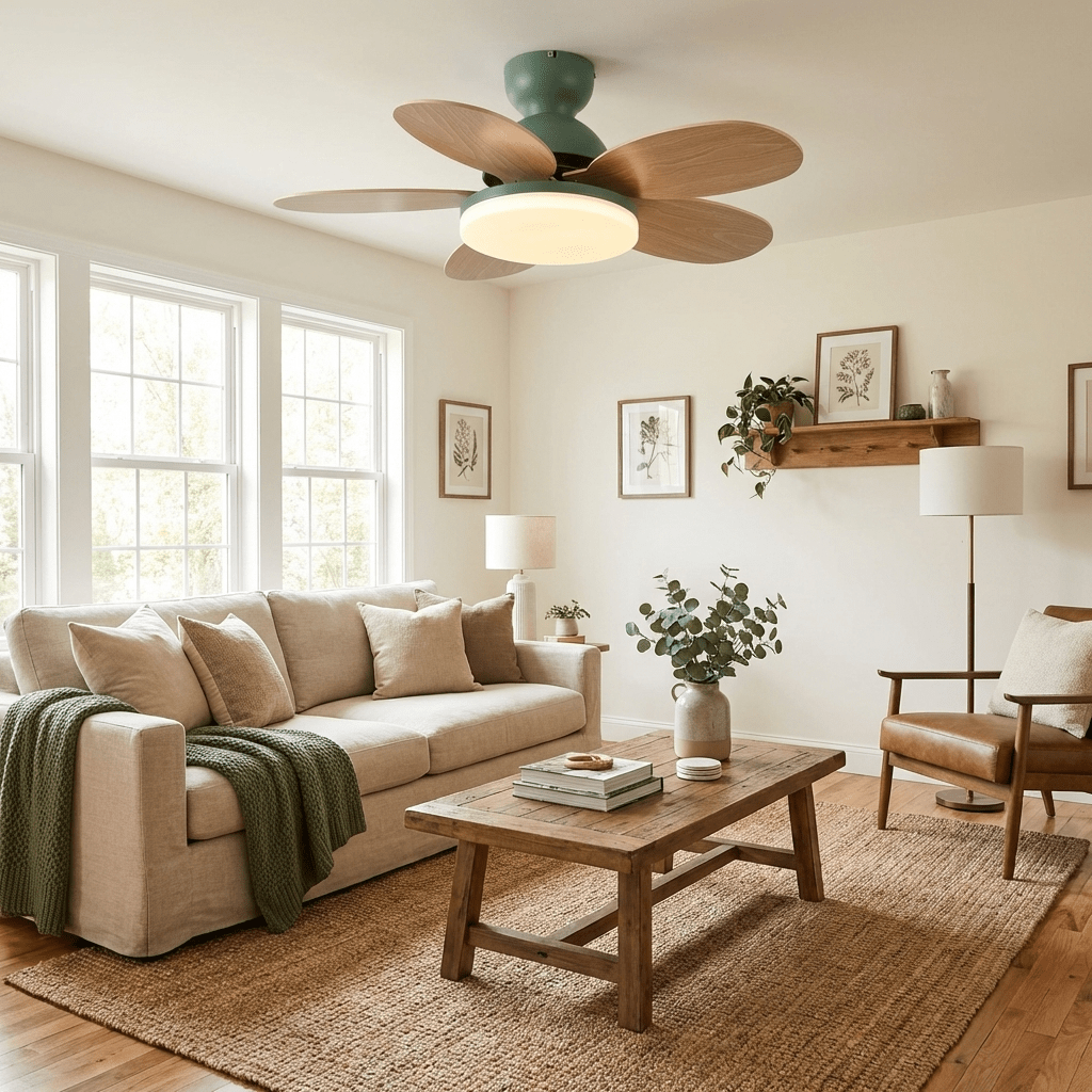 Petalo Modern Wood Ceiling Fan Light