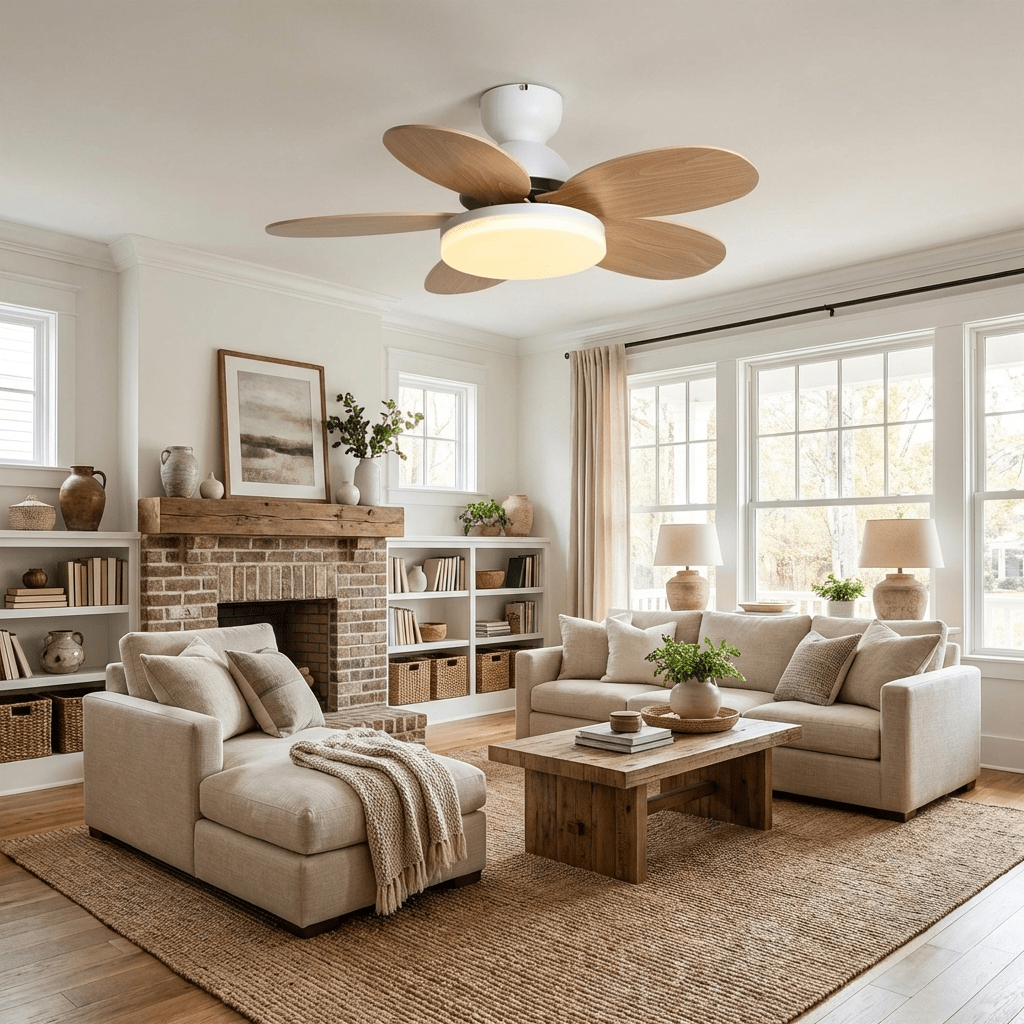 Petalo Modern Wood Ceiling Fan Light