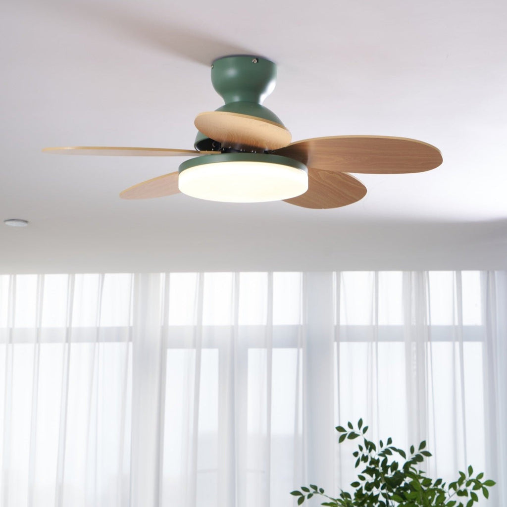 Petalo Modern Wood Ceiling Fan Light