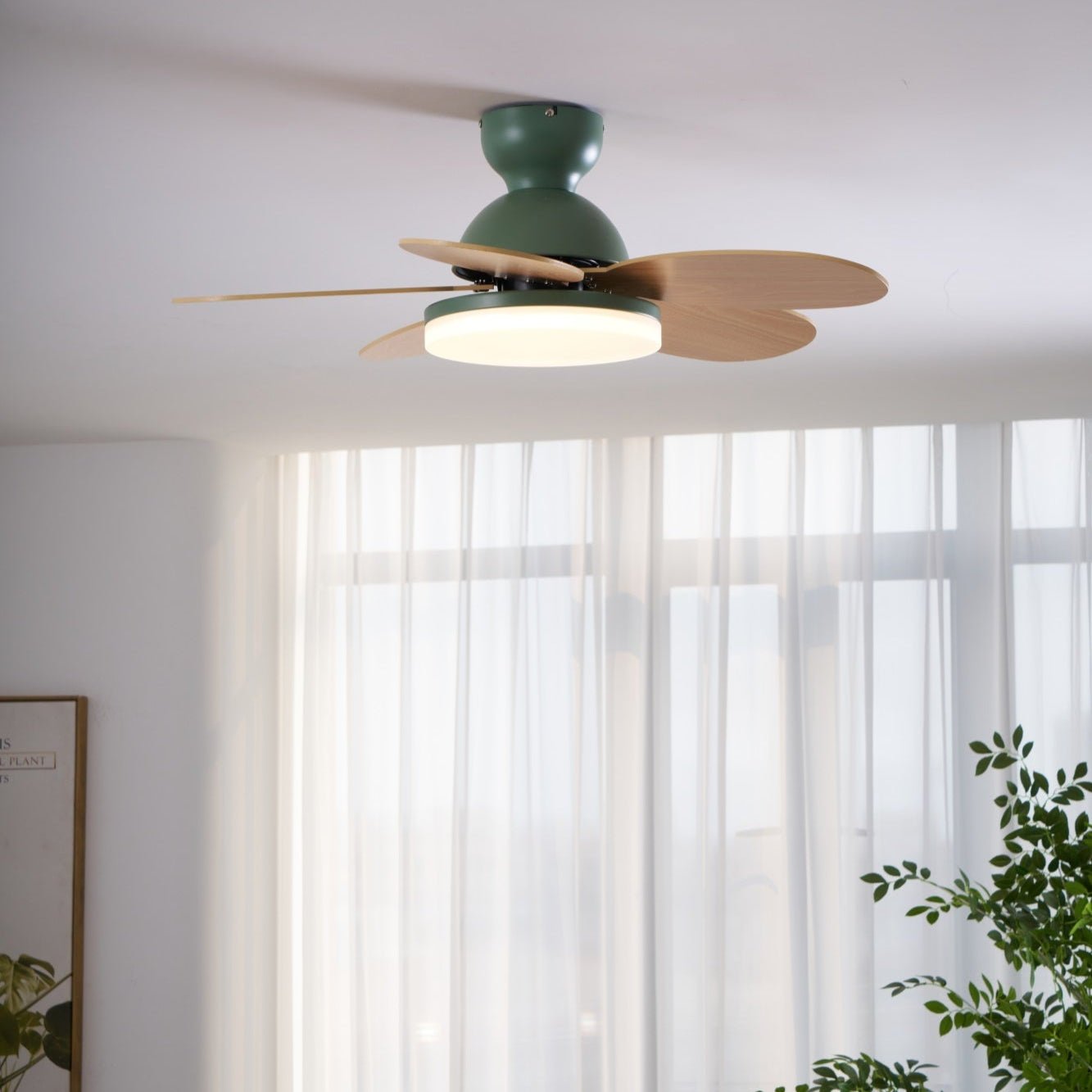 Petalo Modern Wood Ceiling Fan Light