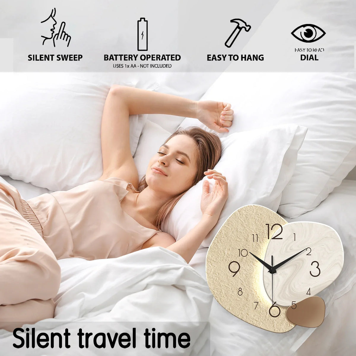 TempoStone Modern Minimalist Wall Clock