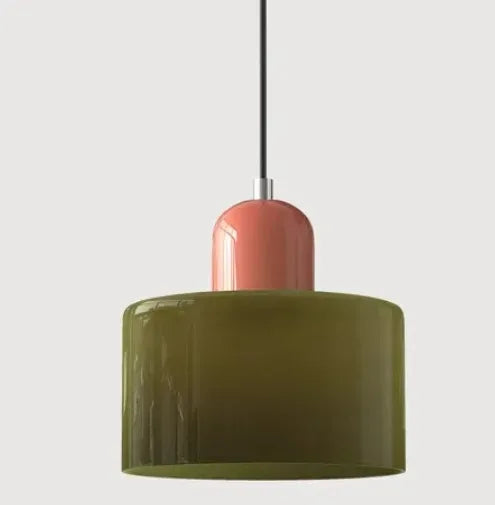 Vintage Stained Glass Pendant Light