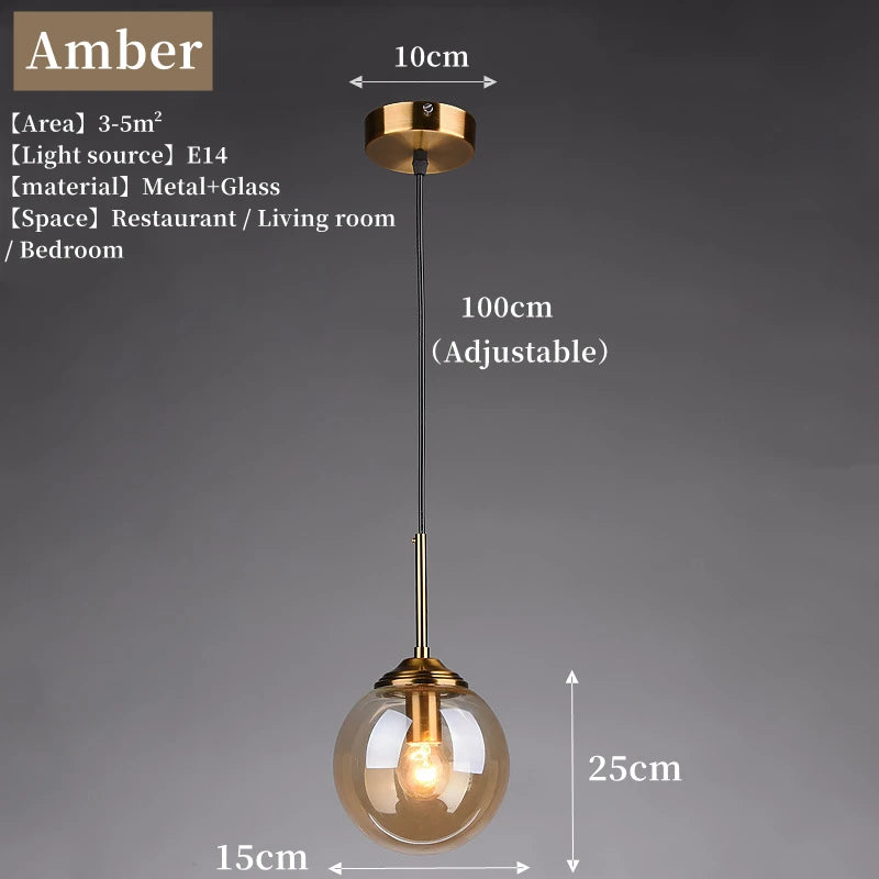 Modern Nordic Glass Globe Chandelier