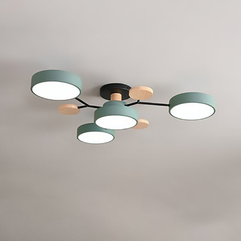 Scandinavian Molecule Branch Semi Flush Ceiling Light