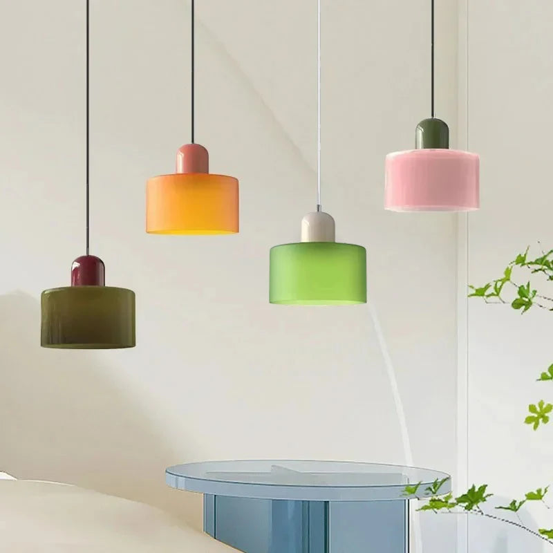 Vintage Stained Glass Pendant Light