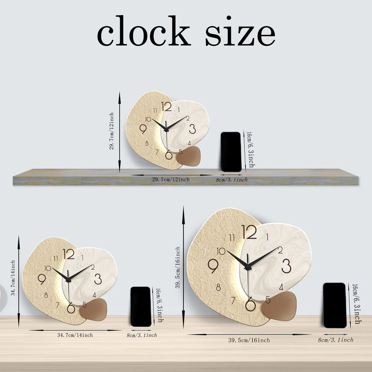 TempoStone Modern Minimalist Wall Clock