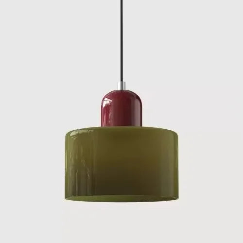 Vintage Stained Glass Pendant Light