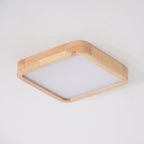 Wooden Geometric Flush Mount Ceiling Light