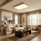 Wooden Geometric Flush Mount Ceiling Light