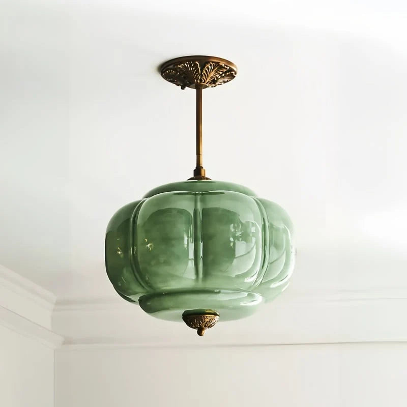 Pumpkin Glass Semi Flush Mount Margot Pendant Light