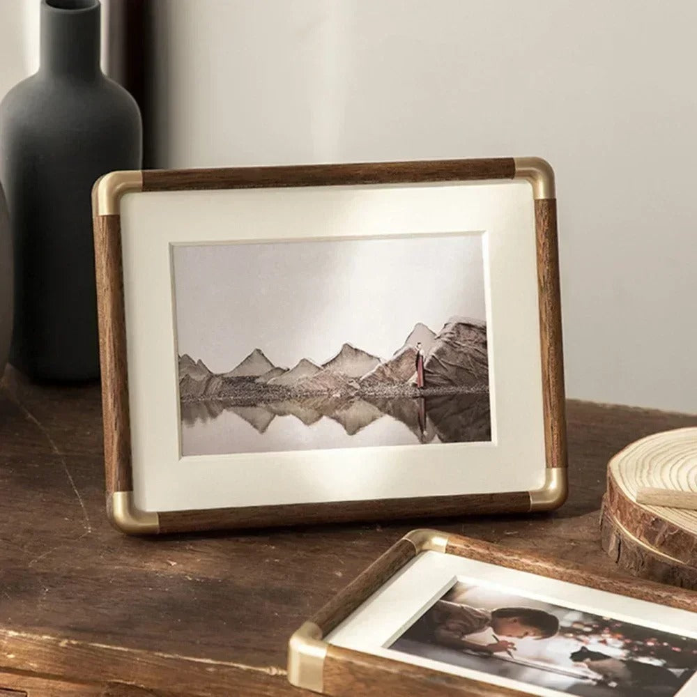 Brooks Wood & Brass Tabletop Photo Frame
