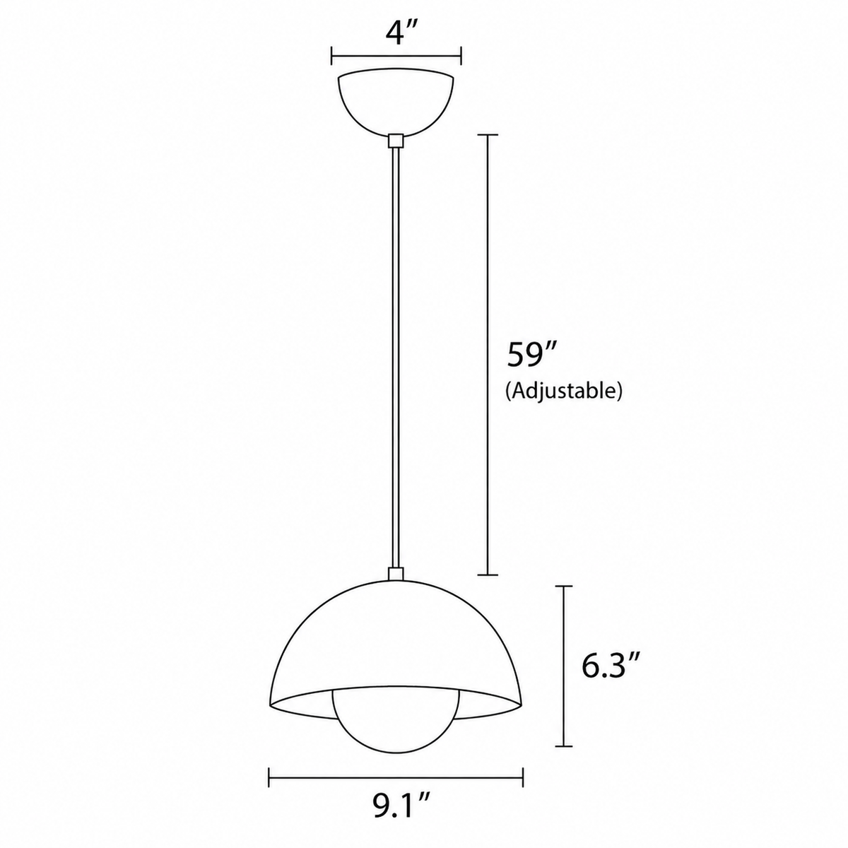 Modern Dome Hanging Kitchen Light