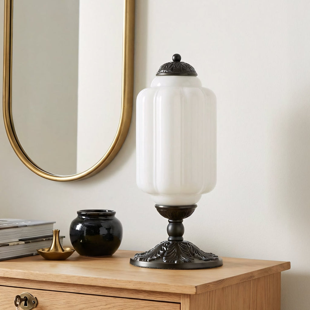 Vintage Glass Brass Margot Table Lamp