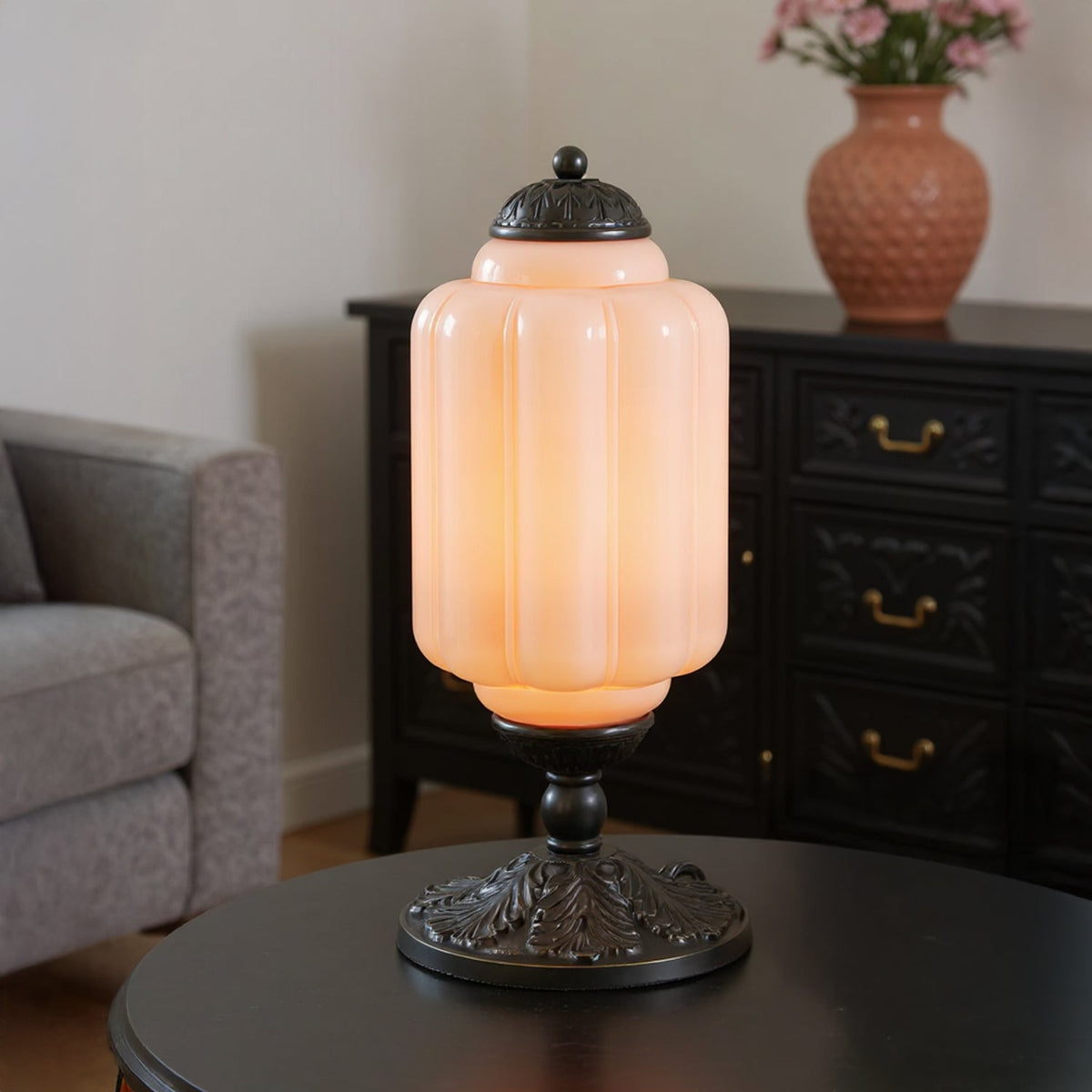 Vintage Glass Brass Margot Table Lamp