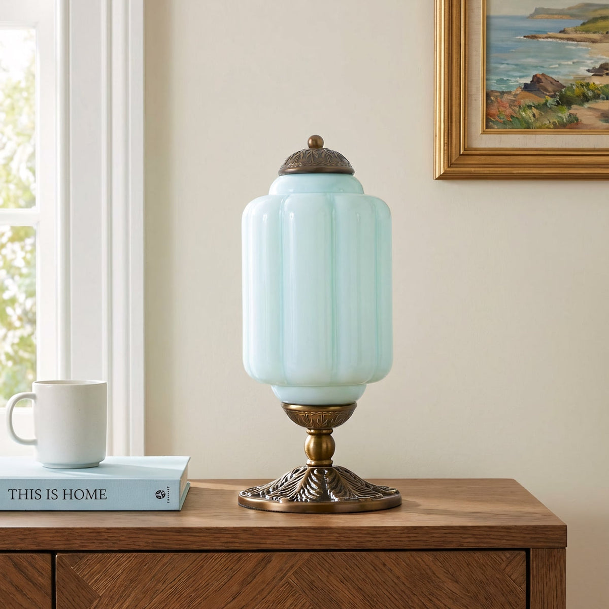 Vintage Glass Brass Margot Table Lamp