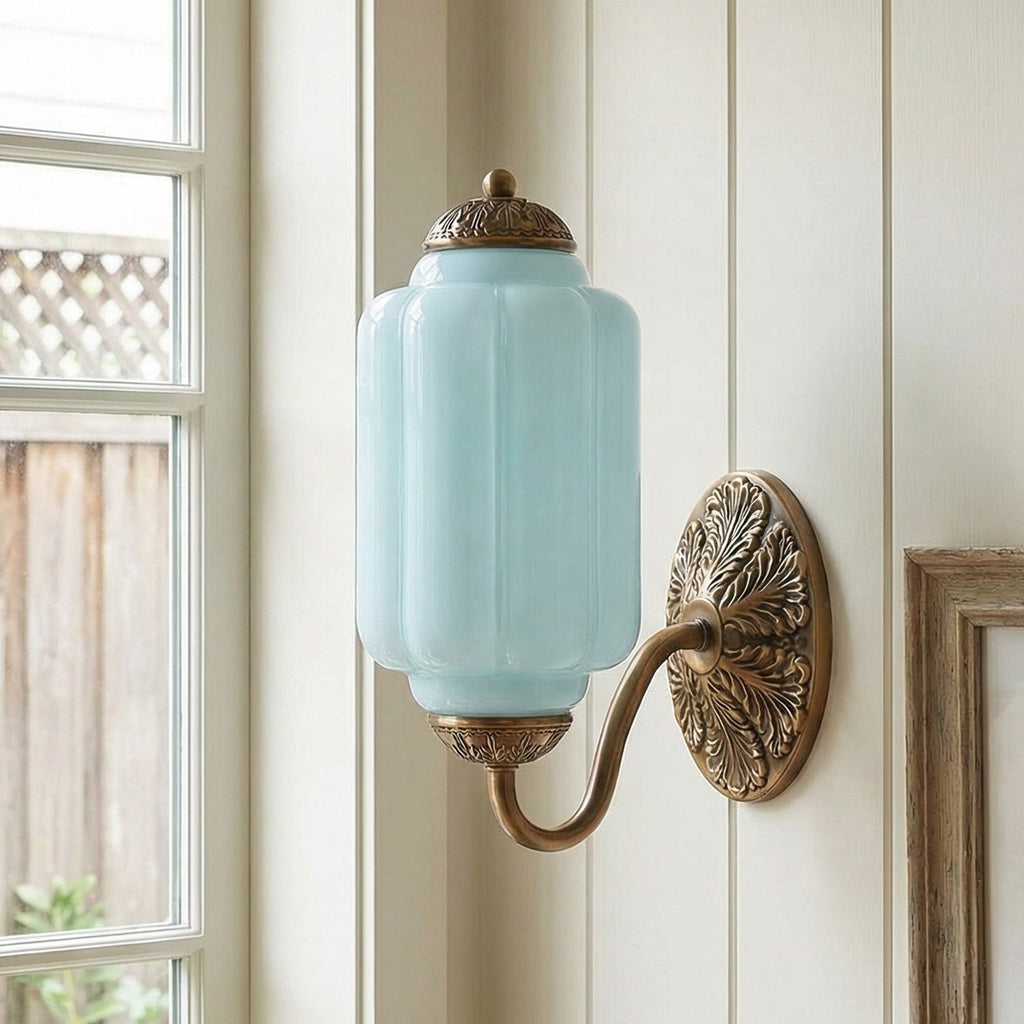 Vintage Glass Brass Margot Wall Sconce
