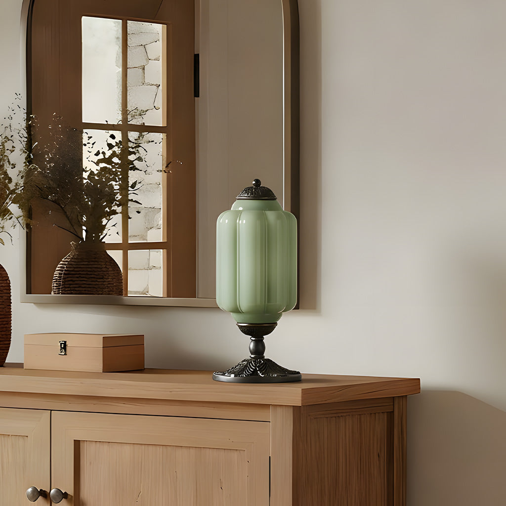 Vintage Glass Brass Margot Table Lamp