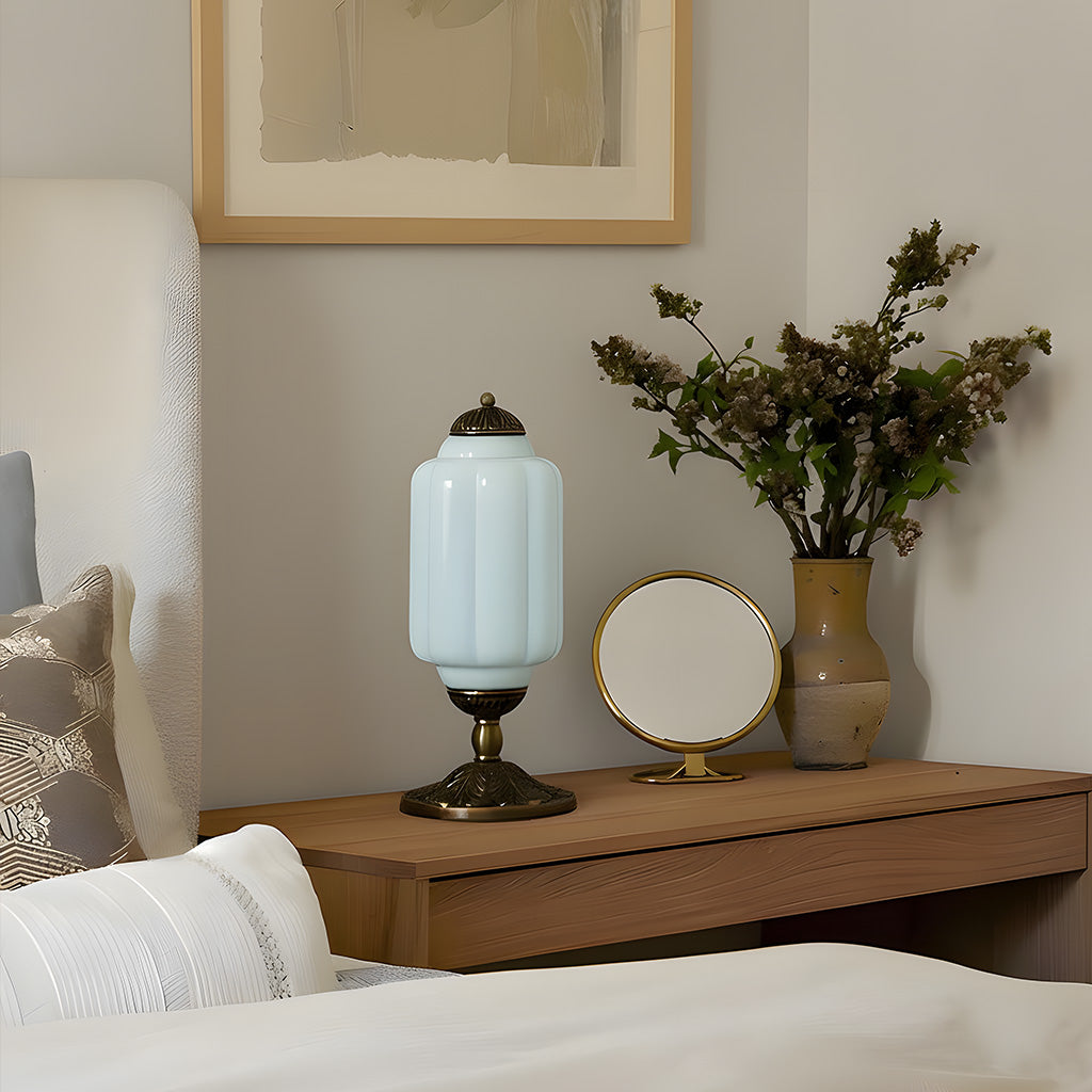 Vintage Glass Brass Margot Table Lamp