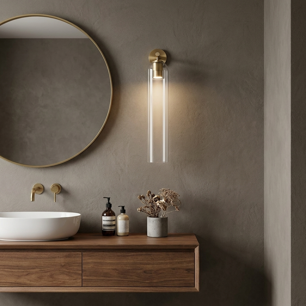 Art Glass Wall Sconce - Clear / Gold