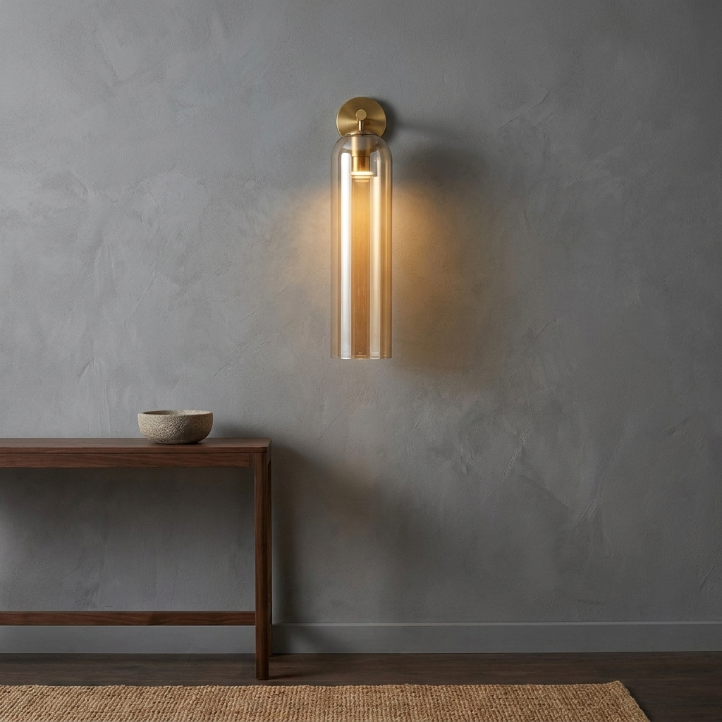 Art Glass Wall Sconce - Amber / Gold