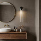 Art Glass Wall Sconce - Clear / Black