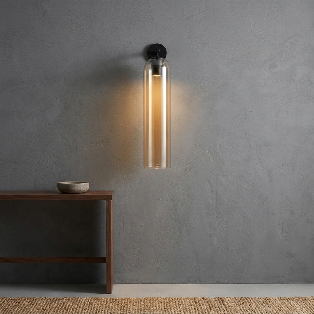 Art Glass Wall Sconce - Amber / Black