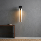 Art Glass Wall Sconce - Amber / Black