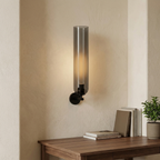 Art Glass Wall Sconce - Smoke Gray / Black