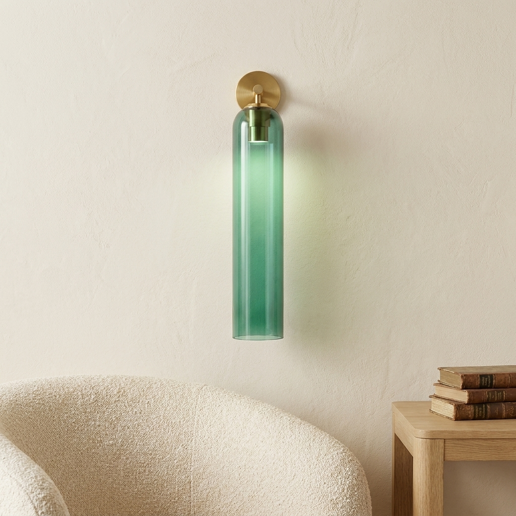 Art Glass Wall Sconce - Green / Gold