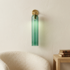 Art Glass Wall Sconce - Green / Gold