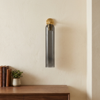 Art Glass Wall Sconce - Smoke Gray / Gold
