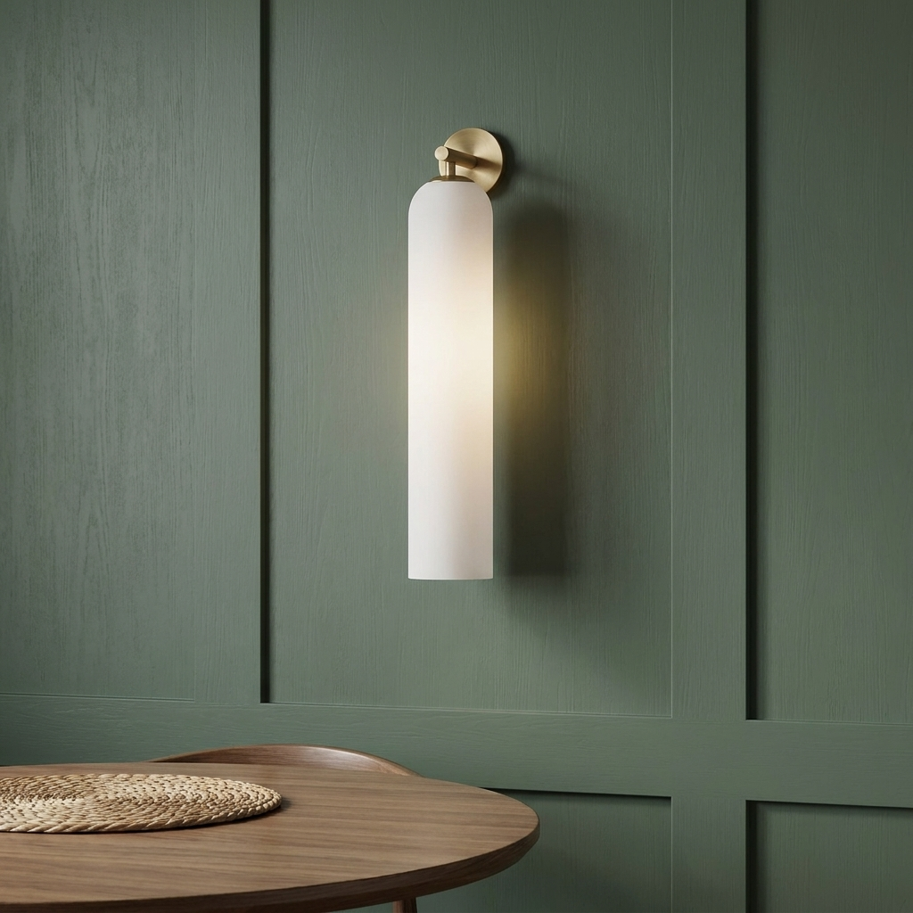 Art Glass Wall Sconce - Matte White / Gold