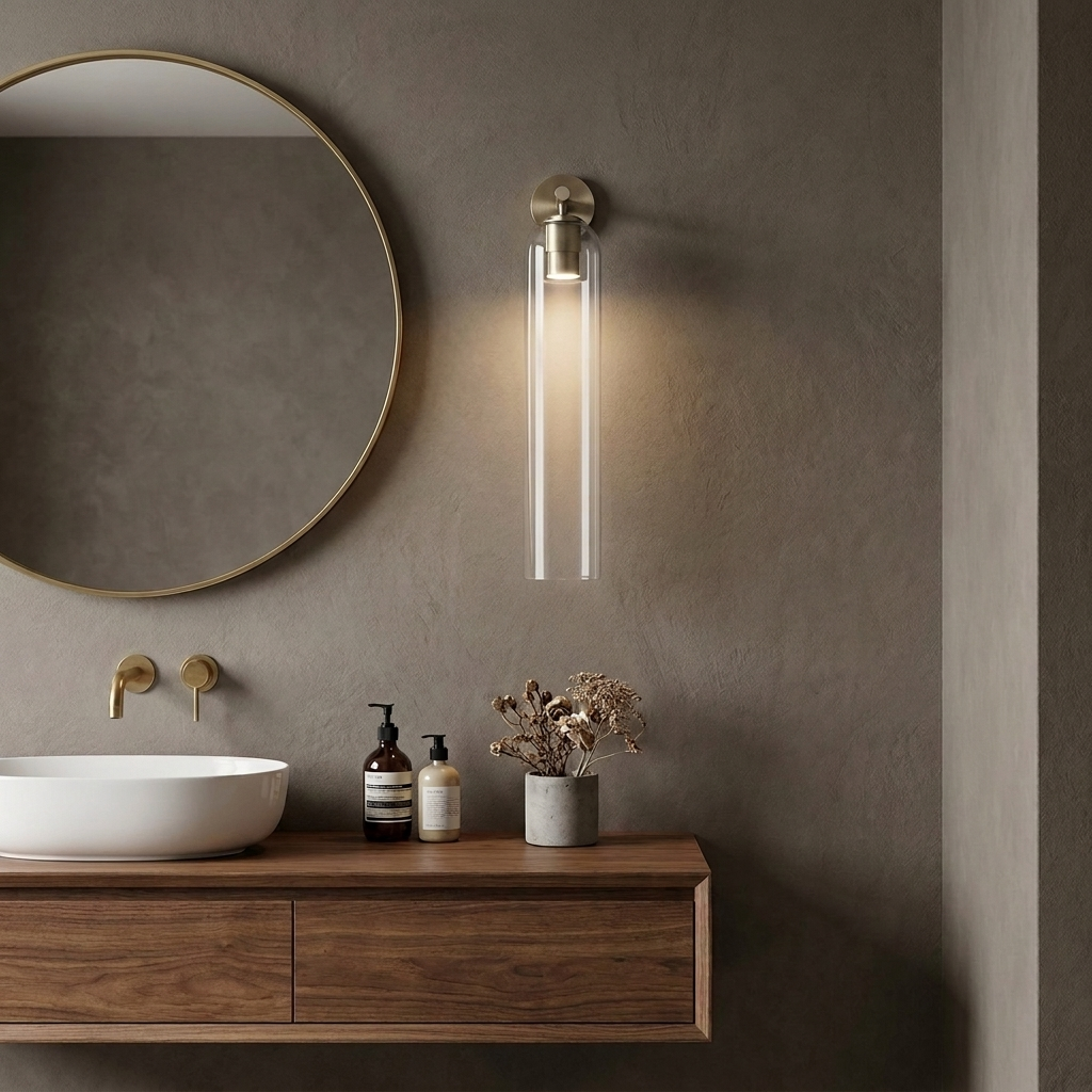 Art Glass Wall Sconce - Clear / Sand Nickel