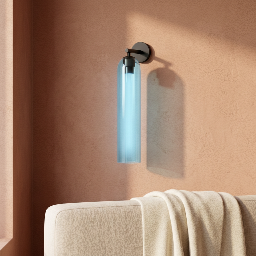 Art Glass Wall Sconce - Sky Blue / Black