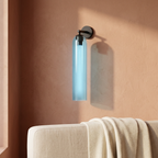 Art Glass Wall Sconce - Sky Blue / Black